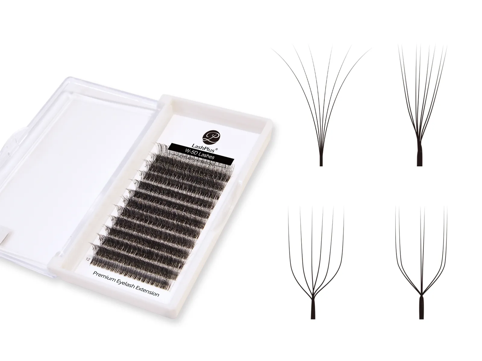 Abanicos de volumen prefabricados trébol (camelia) YY / W de LashPlus